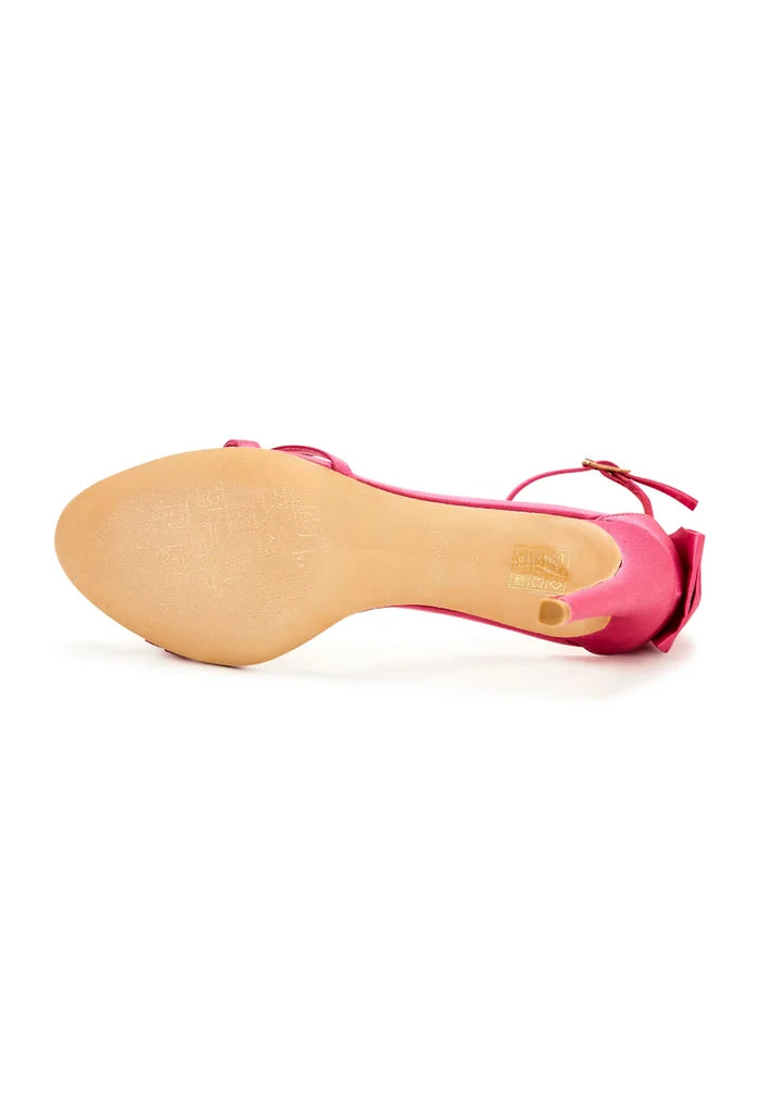 Elegant Feathered High Heel Sandals - Fushia