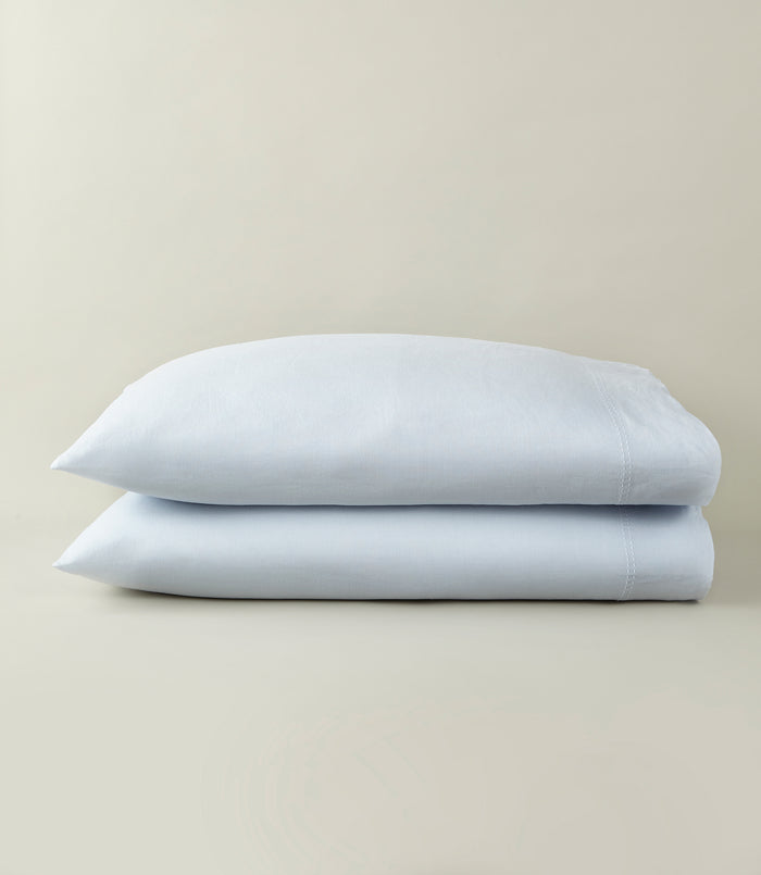 European Washed Linen Pillow Cases stacked, Sky