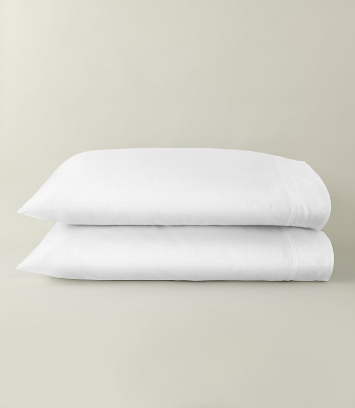 European Washed Linen Pillowcase, White