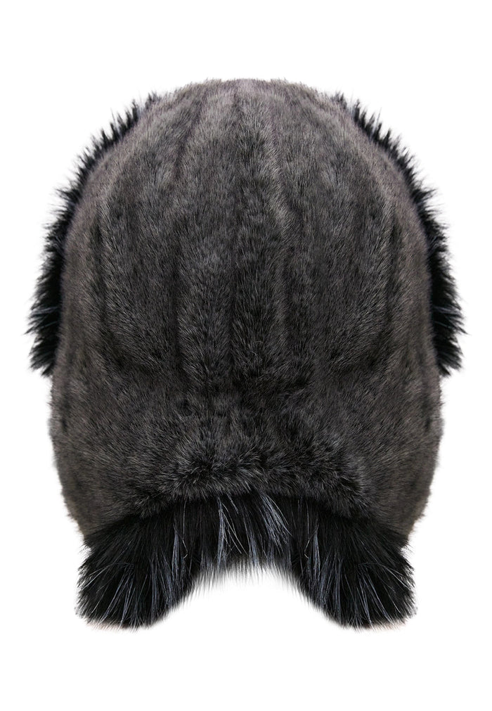 Stylish blue faux fur hat with a plush texture, perfect for women's winter fashion.