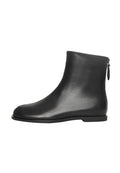 Flat Minimalist Ankle Boots – Premium Black Leather