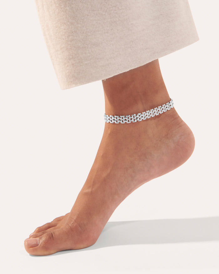 JENNY BIRD Francis Anklet Silver Link Ankle Bracelet For Women