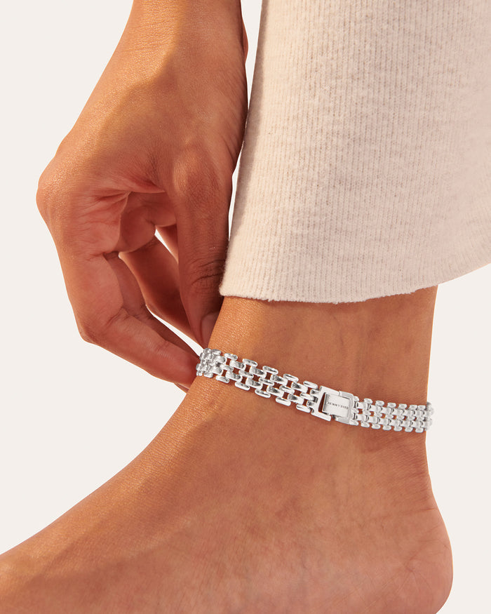 JENNY BIRD Francis Anklet Silver Link Ankle Bracelet For Women