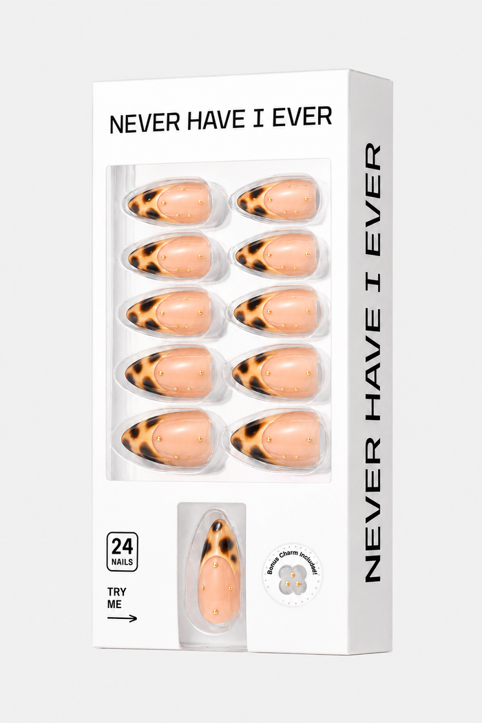 FRENCH LEOPARD  - French Tip Press On Nails
