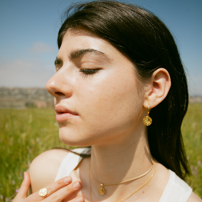 Gold St. Christopher Earrings