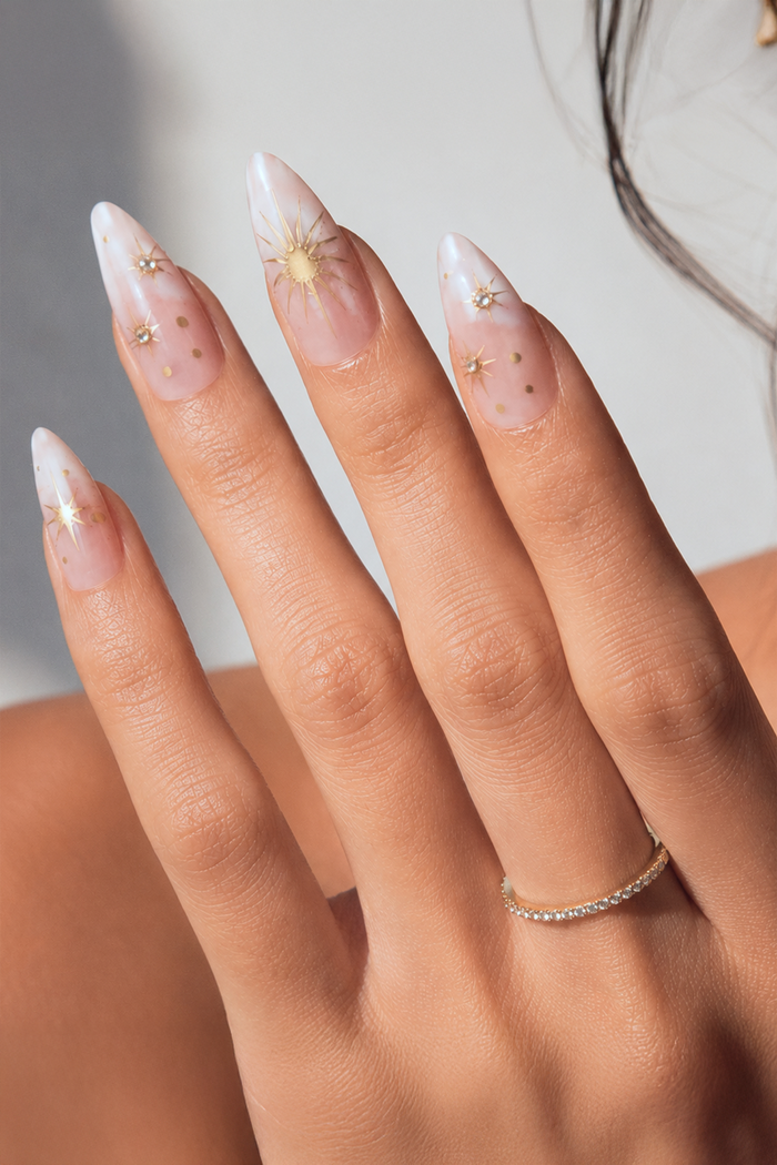 GOLDEN SUN - ALMOND PRESS-ON NAILS