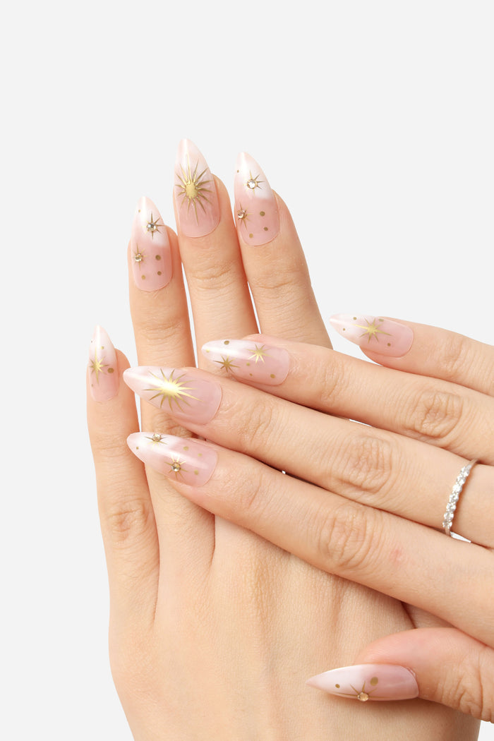 GOLDEN SUN - ALMOND PRESS-ON NAILS