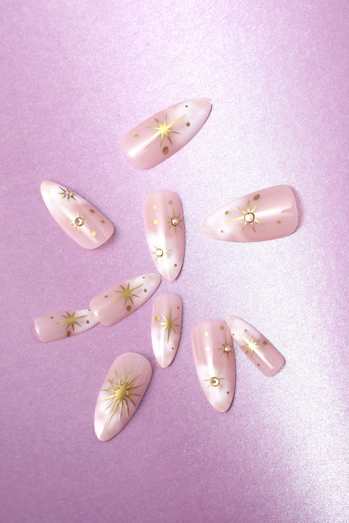 GOLDEN SUN - ALMOND PRESS-ON NAILS