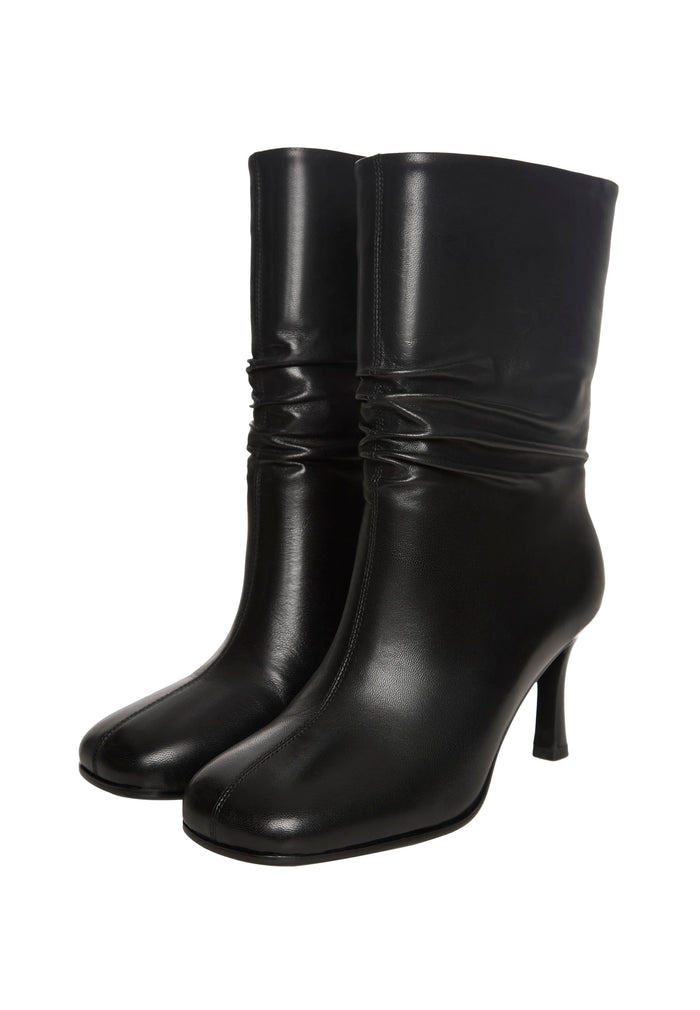 Grace Leather Ankle Boots - Black