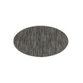 Grey oval placemat with bamboo texture and vertical line pattern.
