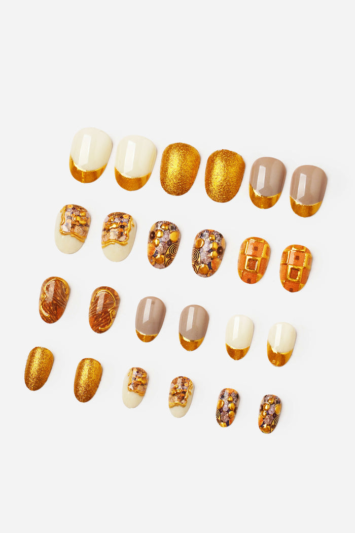 GUSTAV KLIMT ADELE BLOCH-BAUER'S PORTRAIT - SHORT OVAL PRESS-ON NAILS