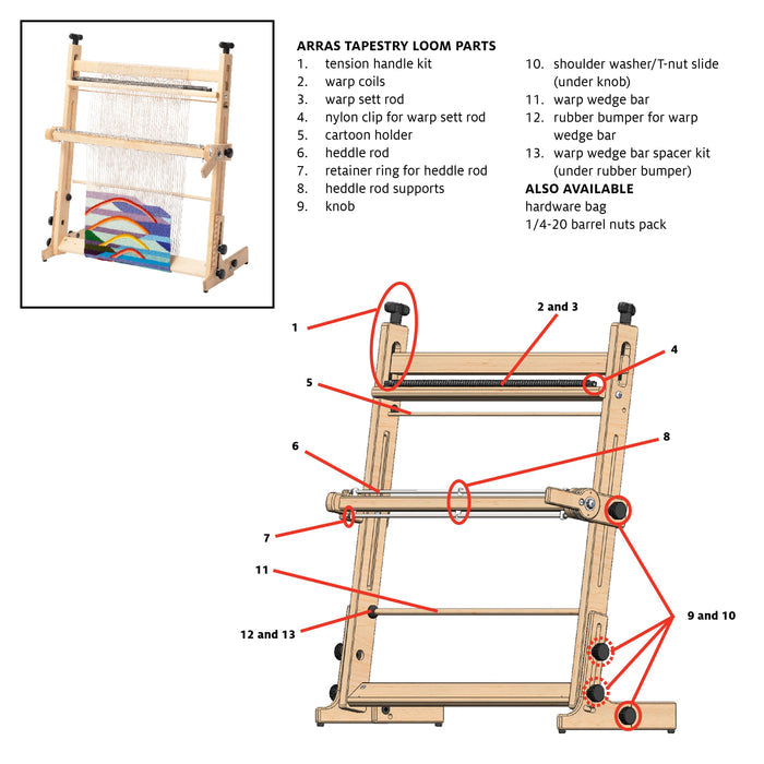 Heddle Rod Supports for Arras Loom