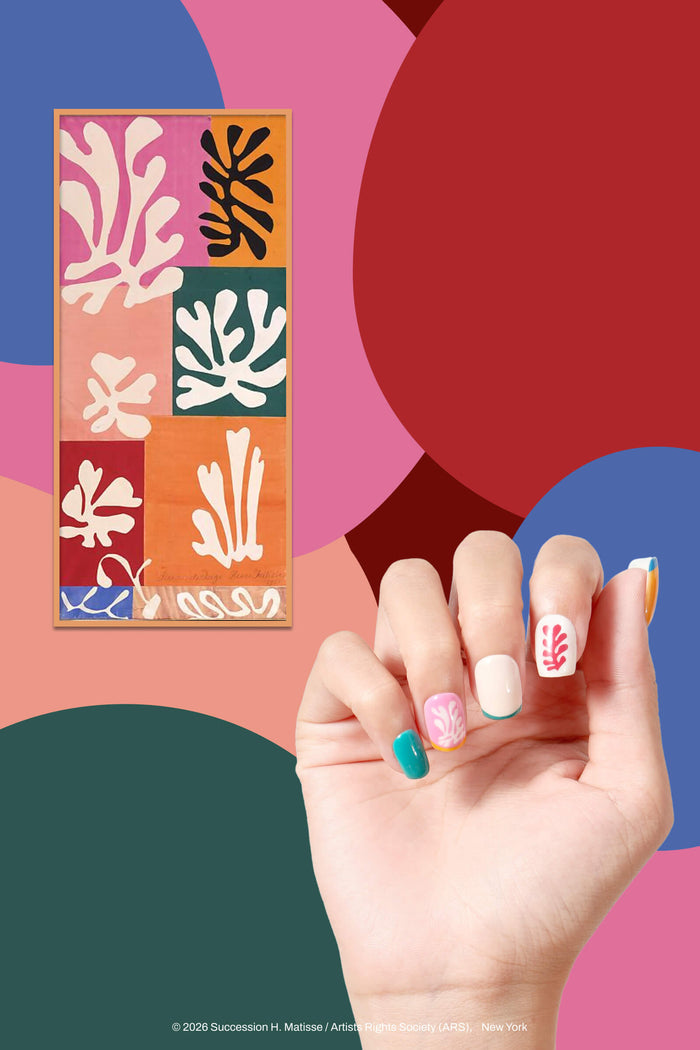 HENRI MATISSE SQUARE SNOW FLOWERS -  SQUARE PRESS-ON NAILS
