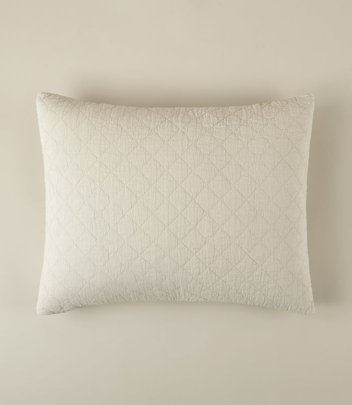 Heritage Stonewashed Linen Sham, Natural