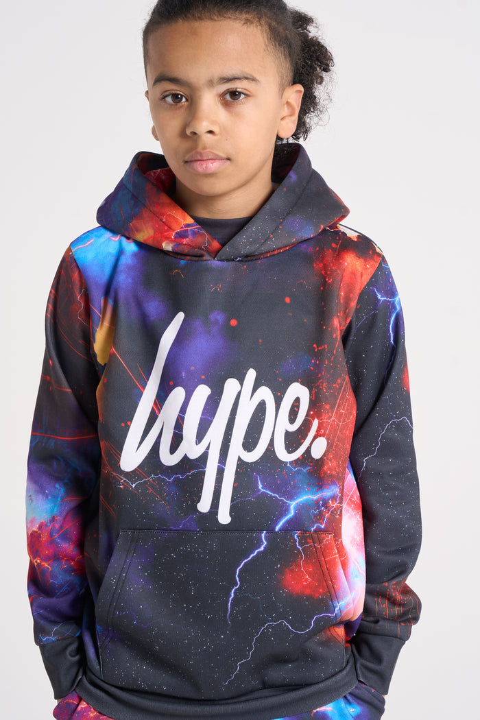 Hype Boys Black Constellation Hoodie & Shorts Set