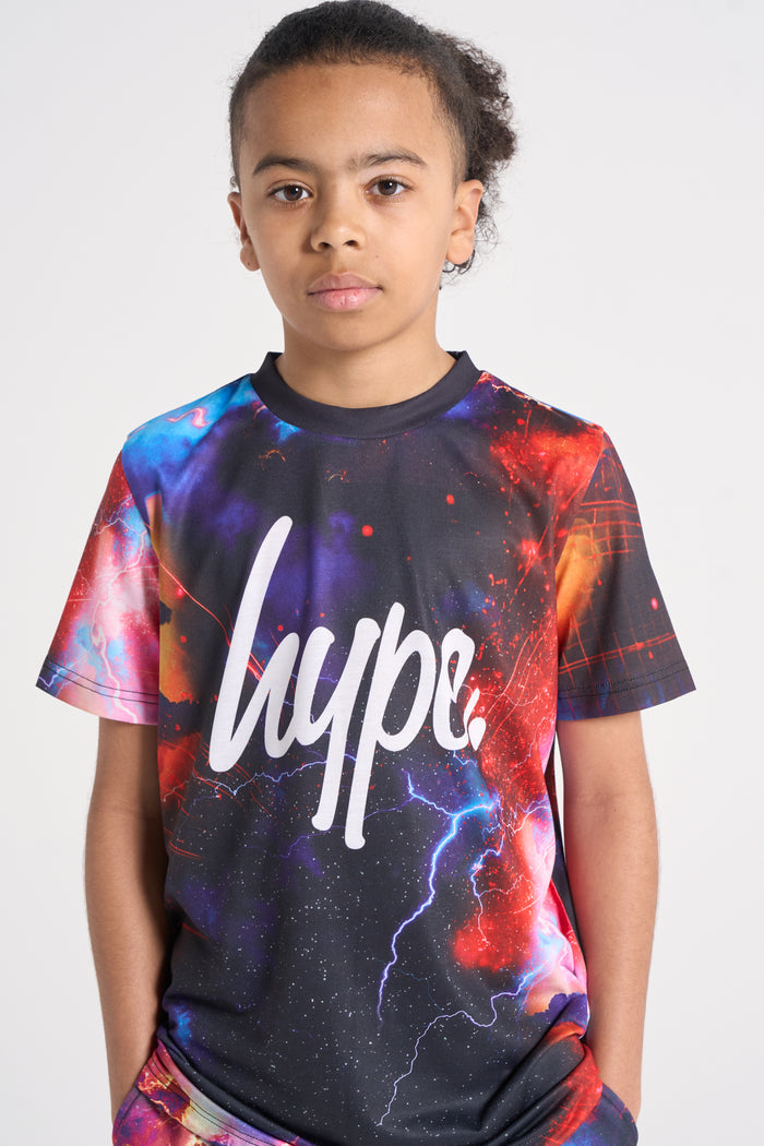 Hype Boys Black Constellation T-Shirt & Shorts Set