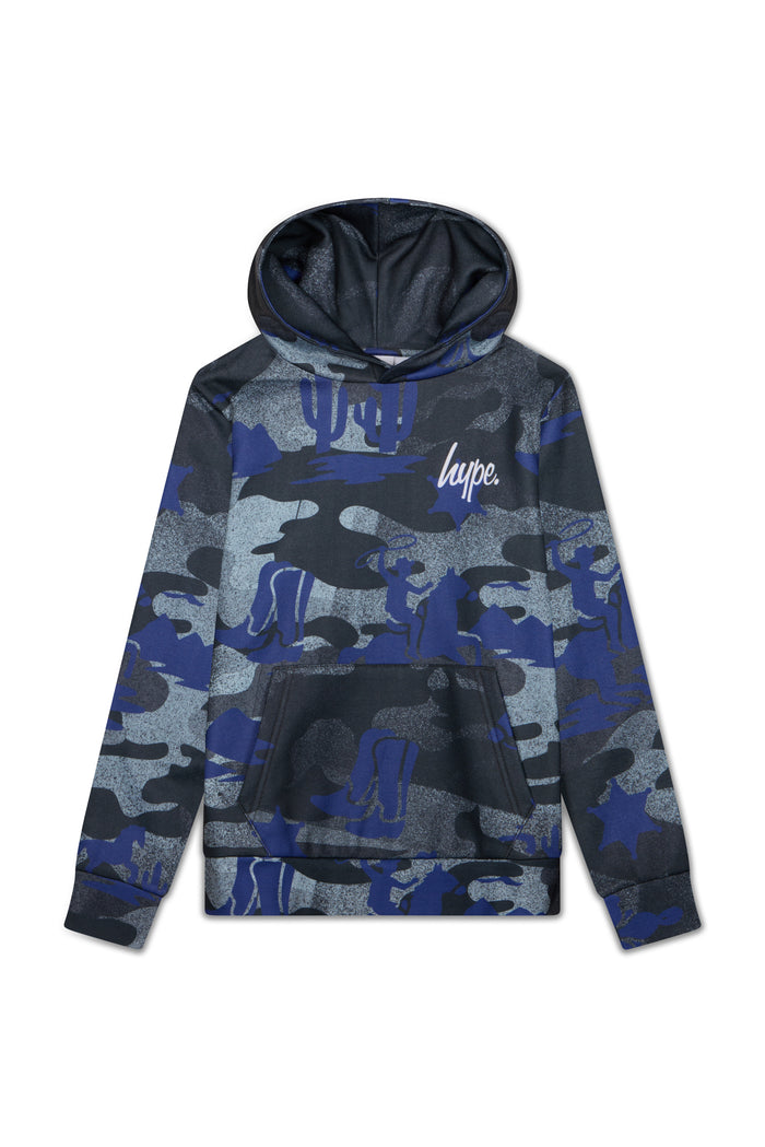 Hype Boys Black Cowboy Camo Hoodie