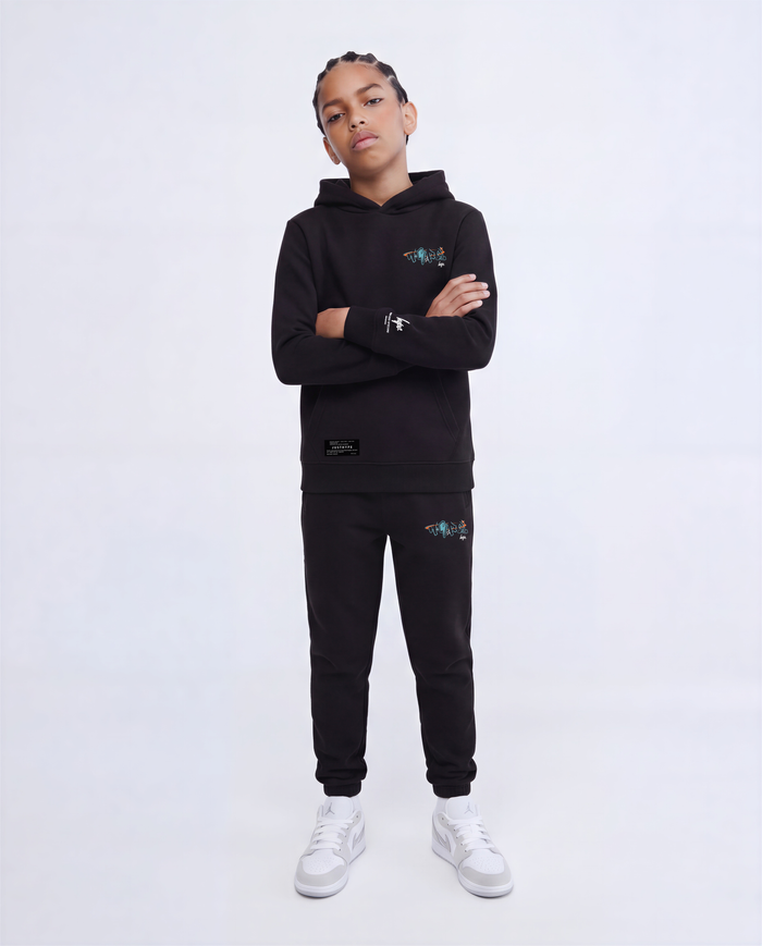 Hype Boys Black Graffiti Bolt Hoodie