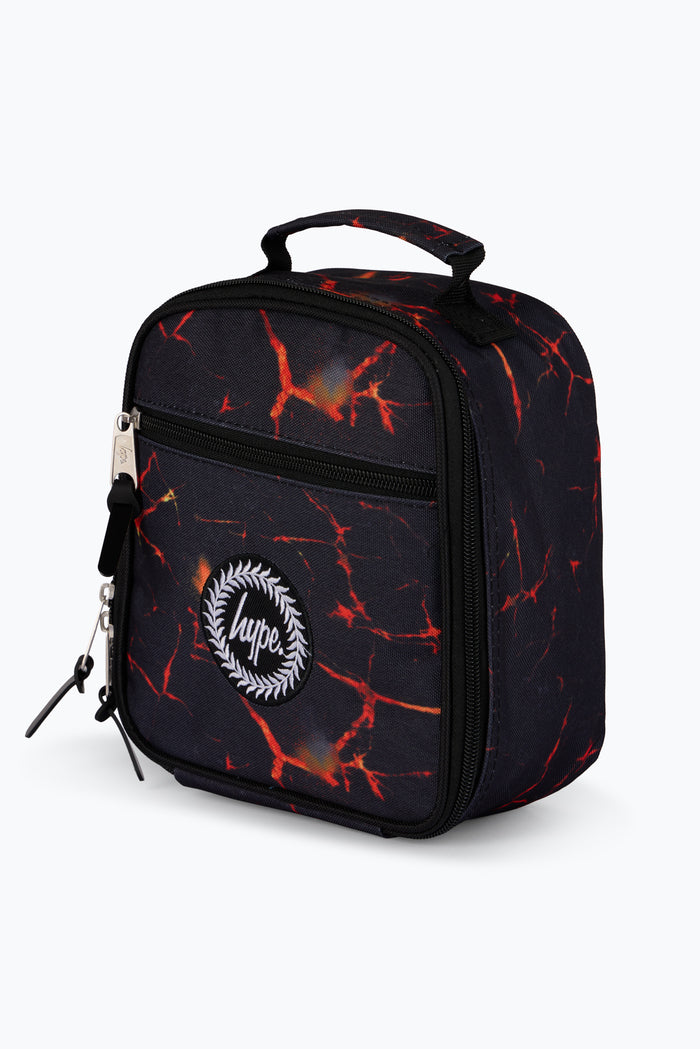 Hype Boys Black Lava Print Lunch Bag