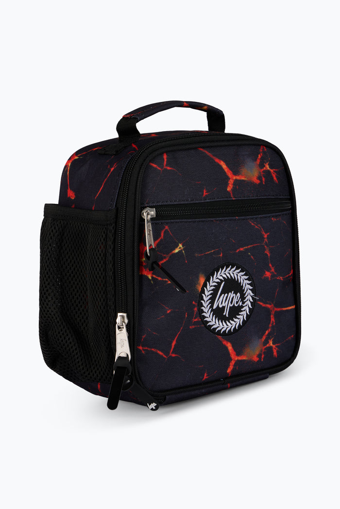 Hype Boys Black Lava Print Lunch Bag