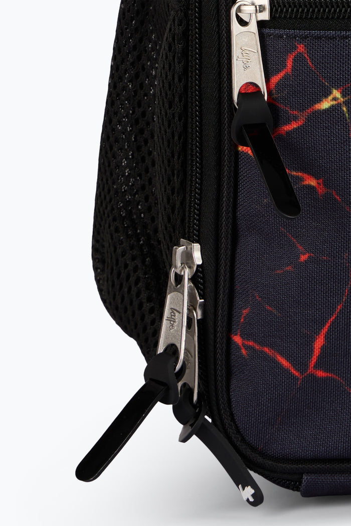 Hype Boys Black Lava Print Lunch Bag