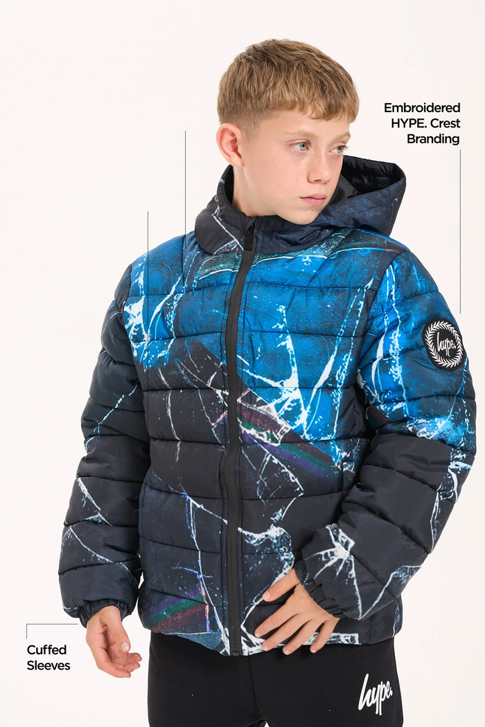 Hype Boys Black Smashed Padded Jacket