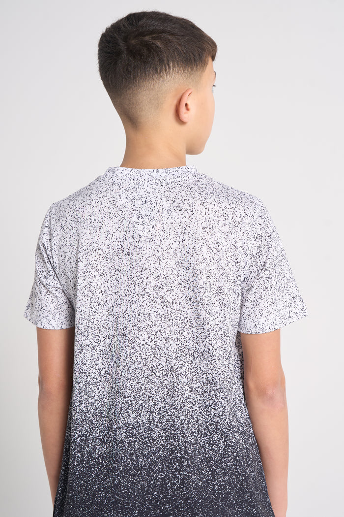 Hype Boys Black/White Speckle Fade T-Shirt