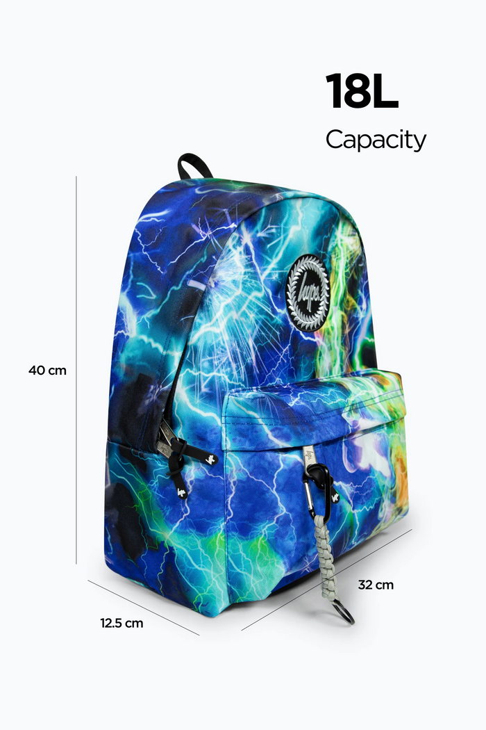 Hype Boys Blue Lightning Storm Backpack, Lunchbag & Bottle Bundle