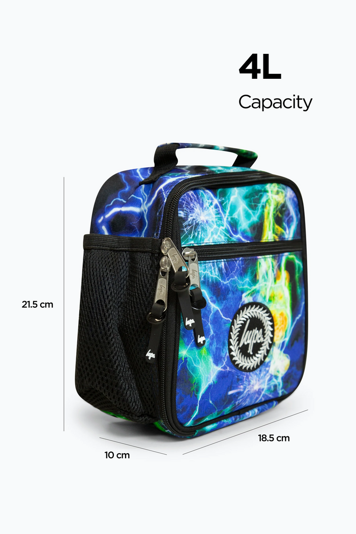 Hype Boys Blue Lightning Storm Backpack, Lunchbag & Bottle Bundle