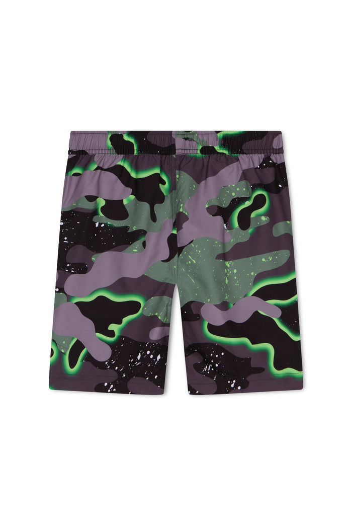 Hype Boys Green Glow Camouflage Swim Shorts