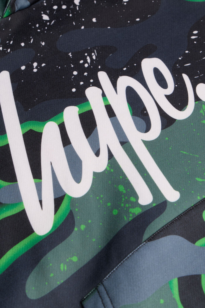 Hype Boys Green Neon Camouflage Hoodie