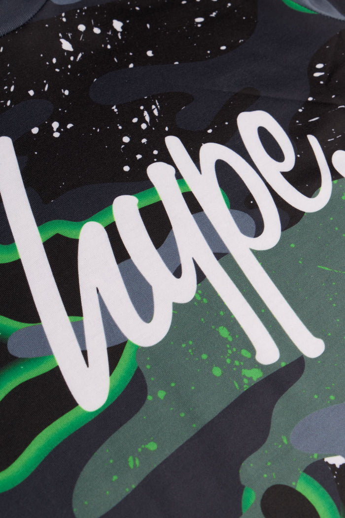 Hype Boys Green Neon Camouflage T-Shirt