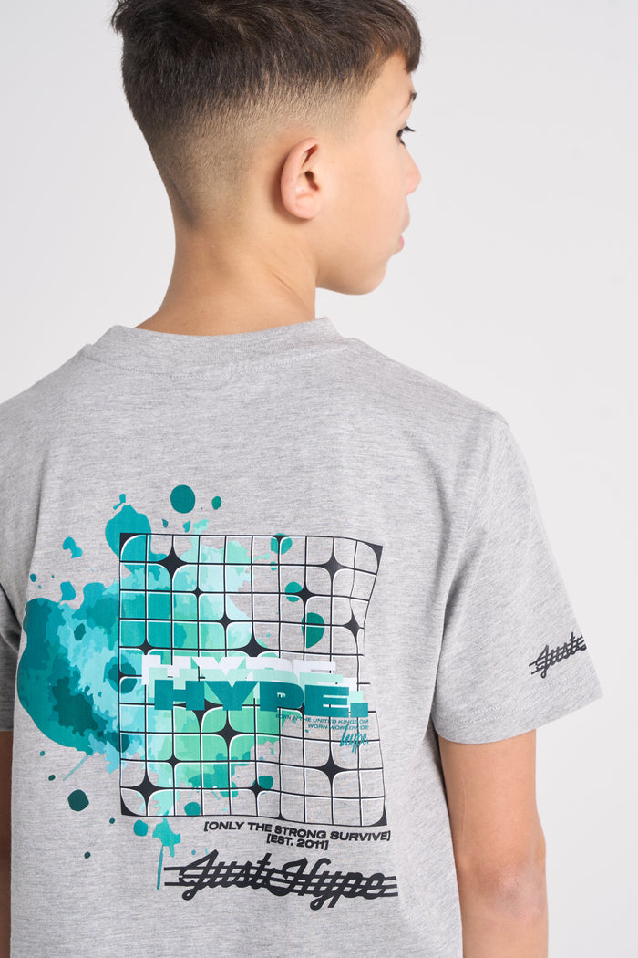 Hype Boys Grey Marl Cosmic T-Shirt