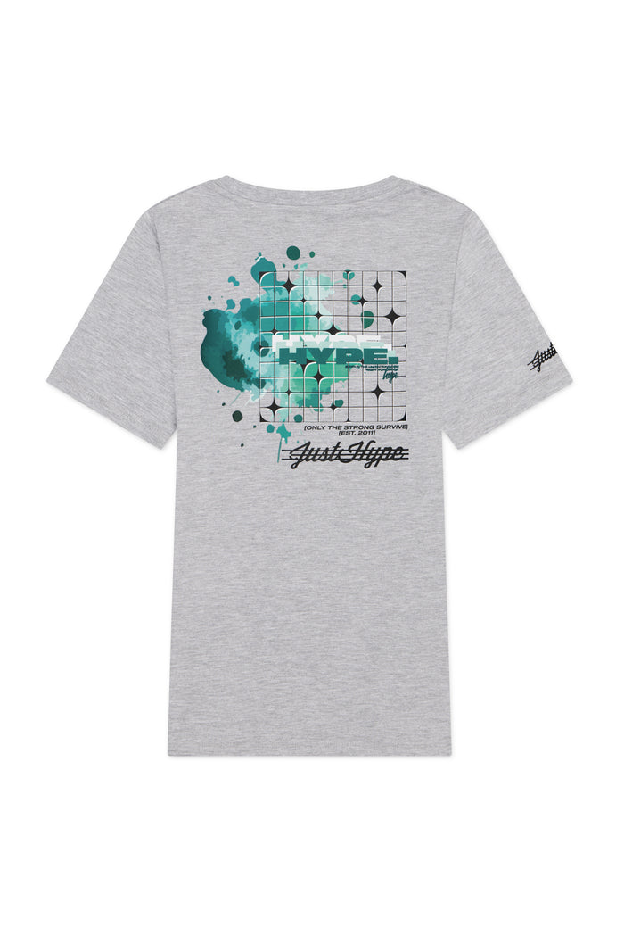 Hype Boys Grey Marl Cosmic T-Shirt