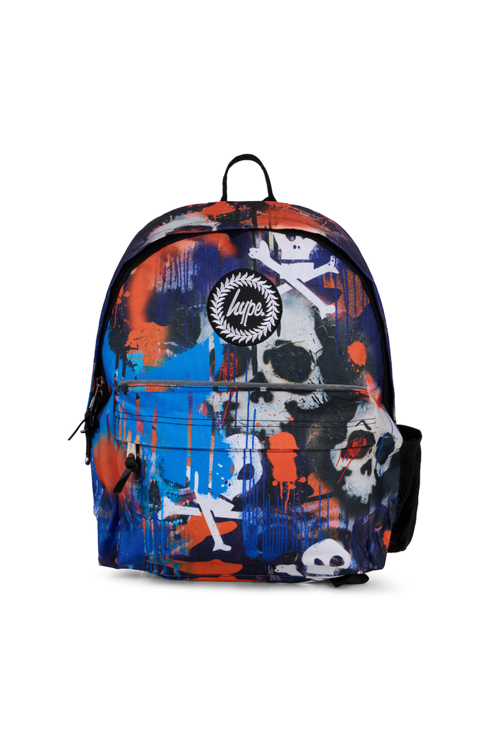 Hype Boys Multi Graffiti Skull Backpack