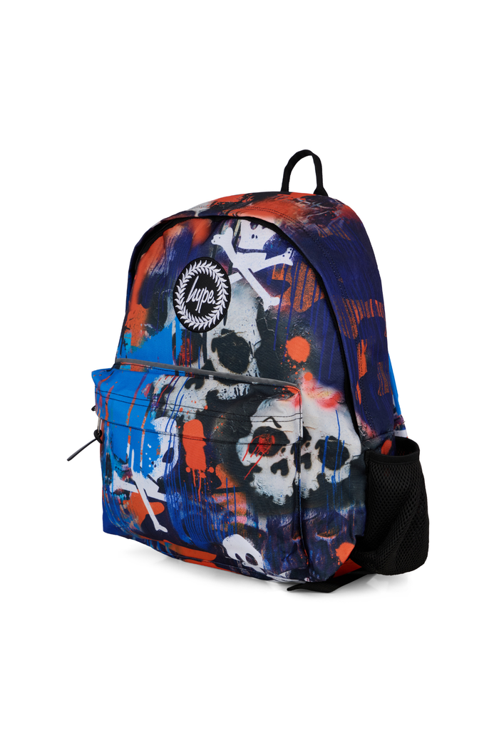 Hype Boys Multi Graffiti Skull Backpack
