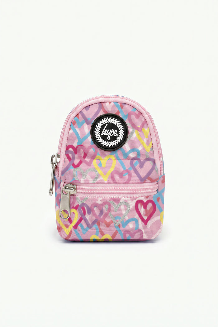 Hype Girls Baby Pink Graffiti Hearts Backpack Charm