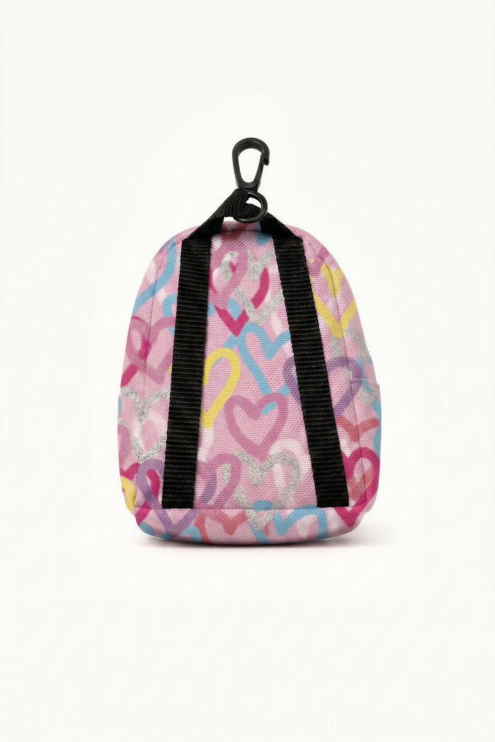 Hype Girls Baby Pink Graffiti Hearts Backpack Charm