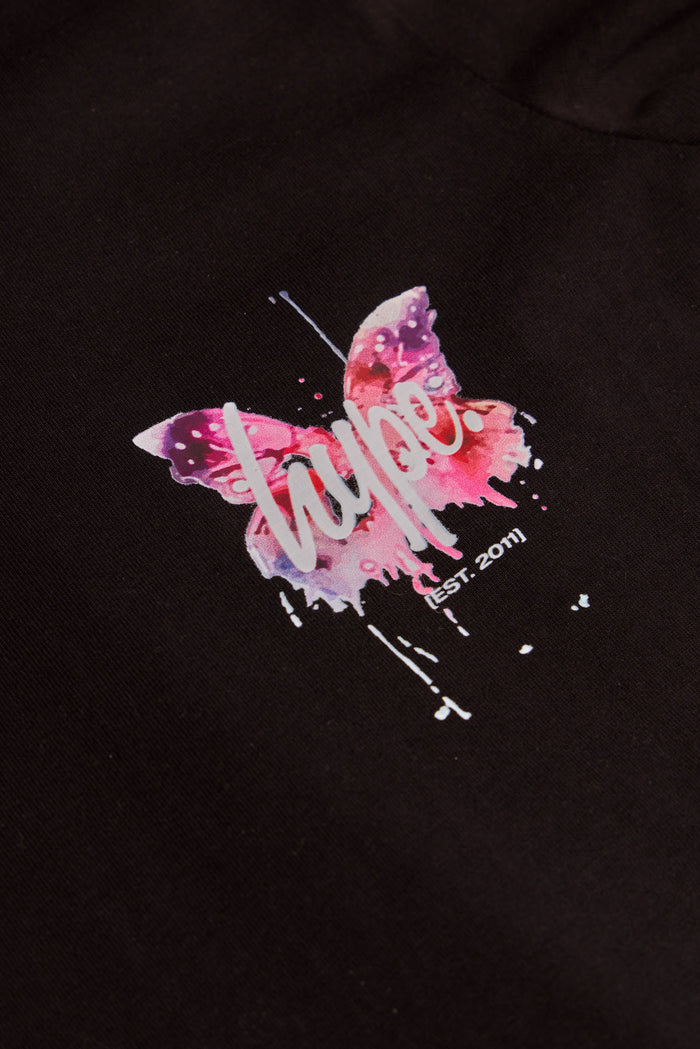 Hype Girls Black Butterfly T-Shirt