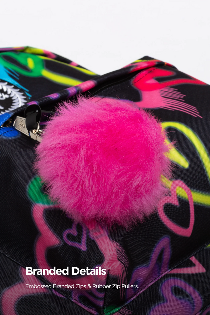 Hype Girls Black Graffiti Hearts Iconic Backpack