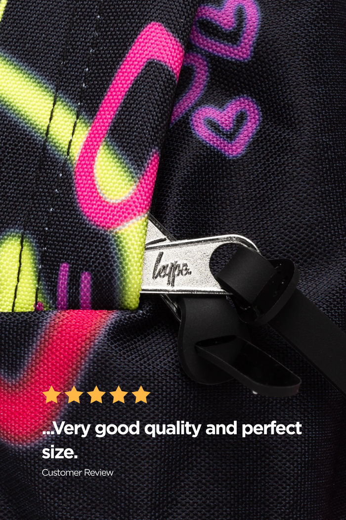 Hype Girls Black Graffiti Hearts Iconic Backpack