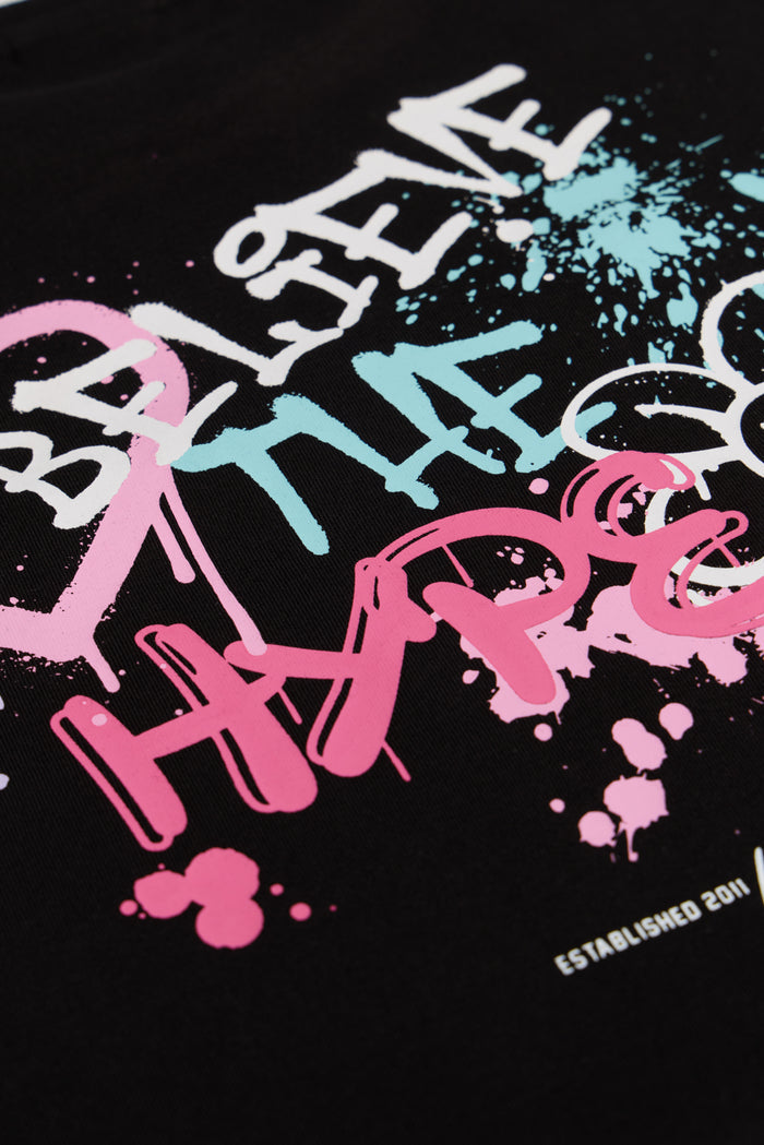 Hype Girls Black Graffiti T-Shirt