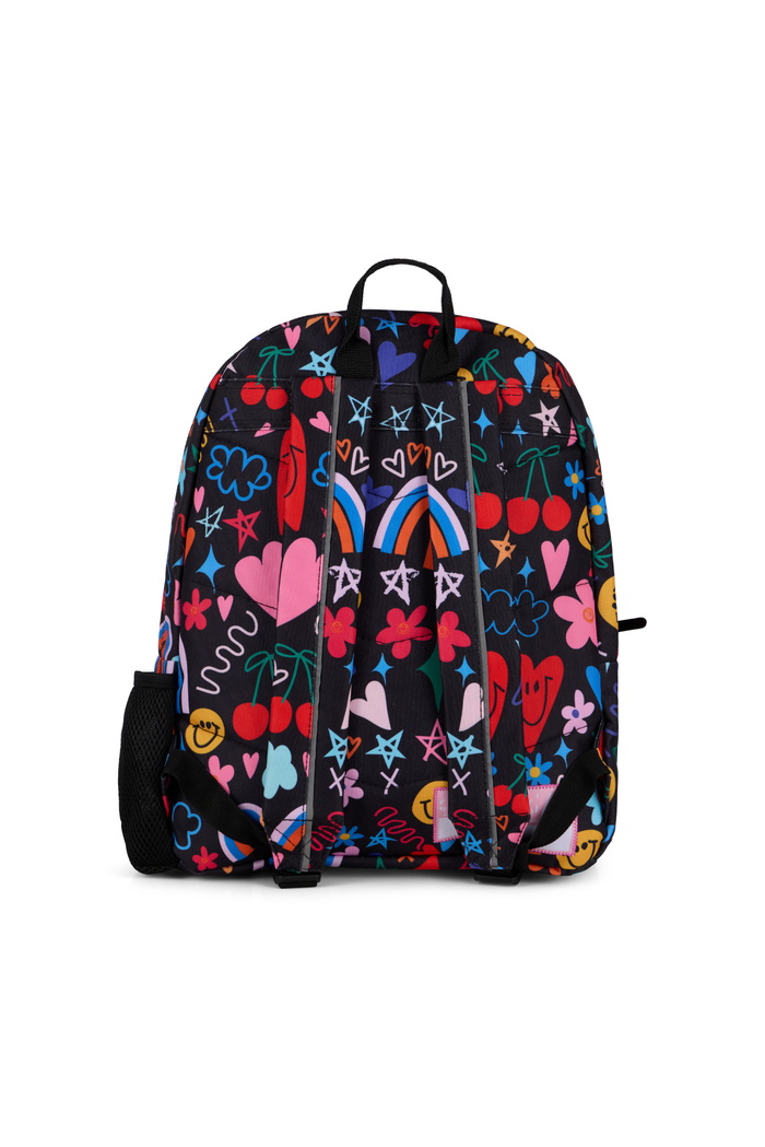 Hype Girls Black Happy Doodle Backpack