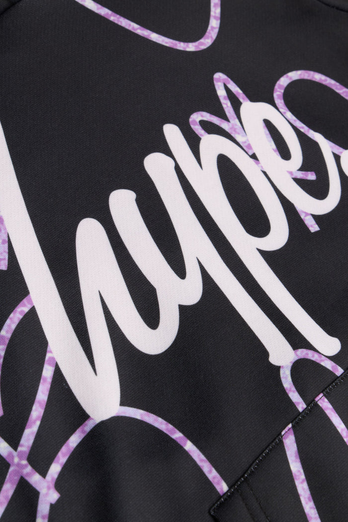 Hype Girls Black Scribble Hearts Hoodie