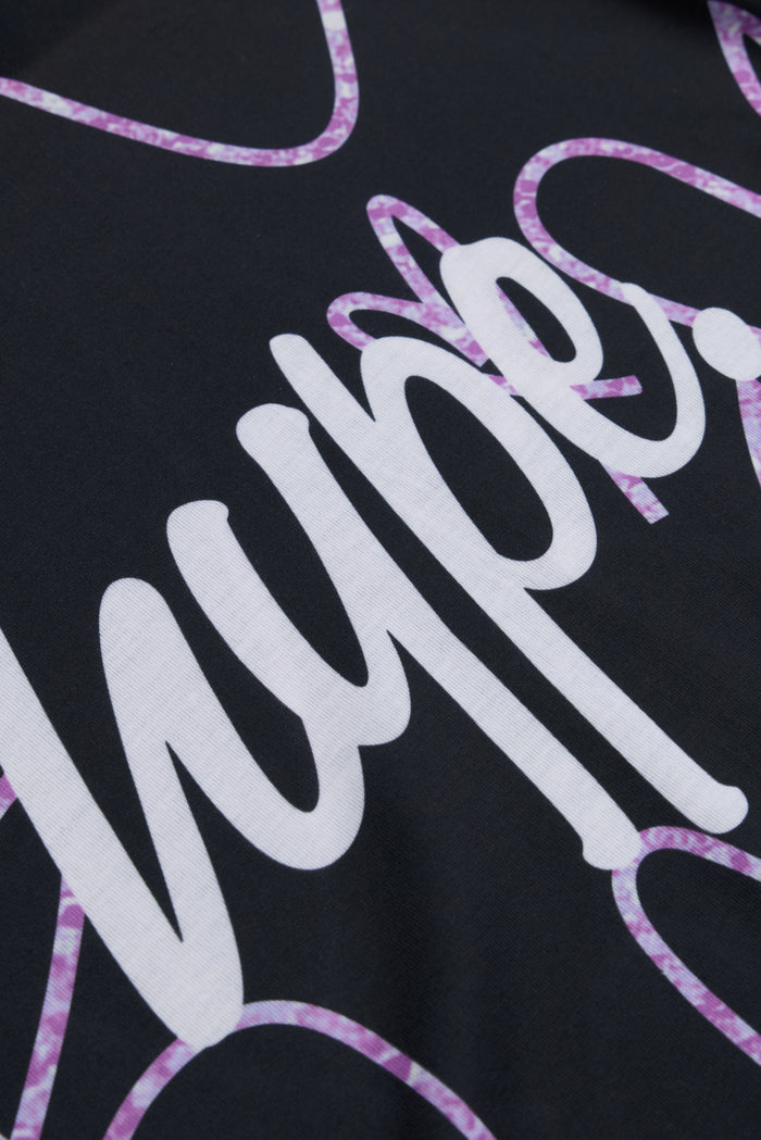 Hype Girls Black Scribble Hearts T-Shirt