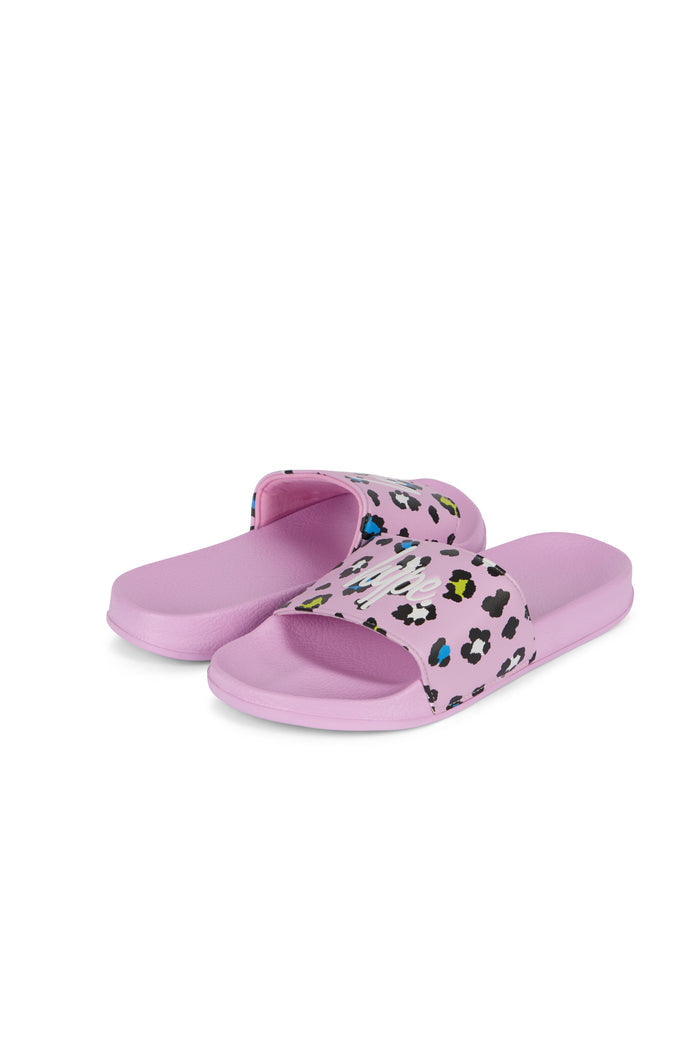 Hype Girls Lilac Leopard Sliders