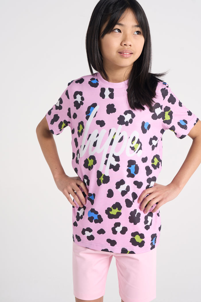 Hype Girls Lilac Leopard T-Shirt