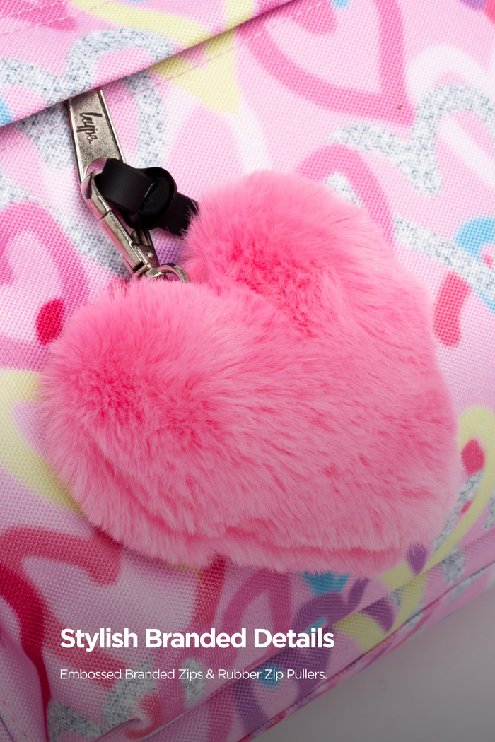 Hype Girls Pink Graffiti Hearts Iconic Backpack