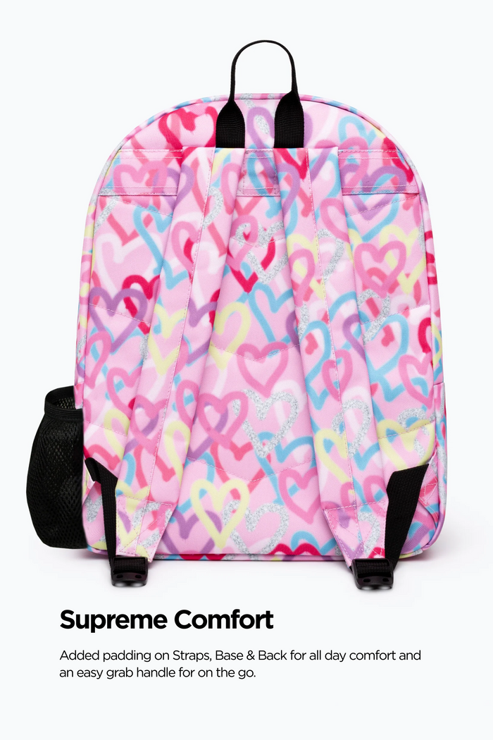 Hype Girls Pink Graffiti Hearts Iconic Backpack