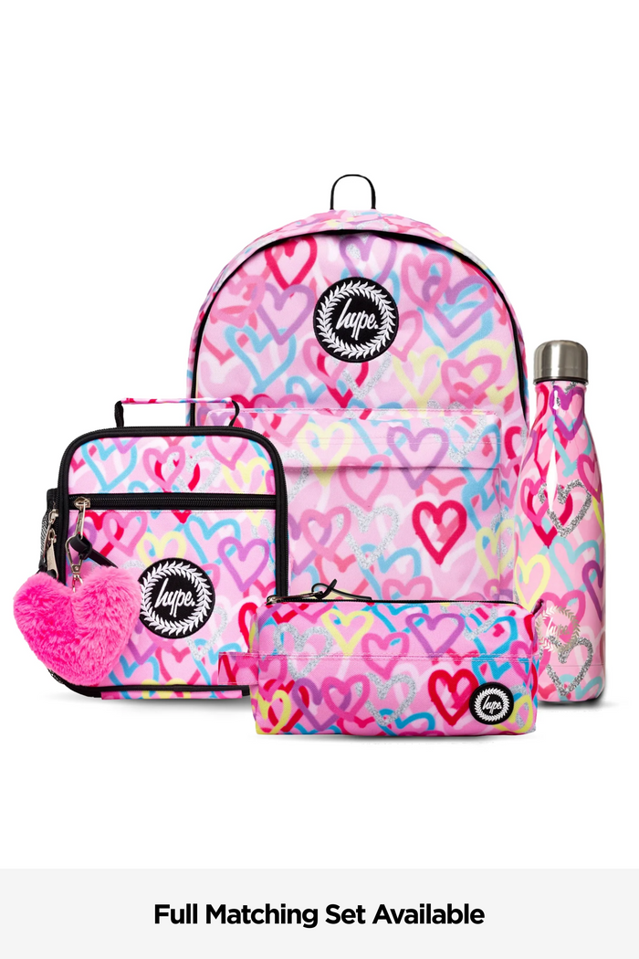 Hype Girls Pink Graffiti Hearts Iconic Backpack